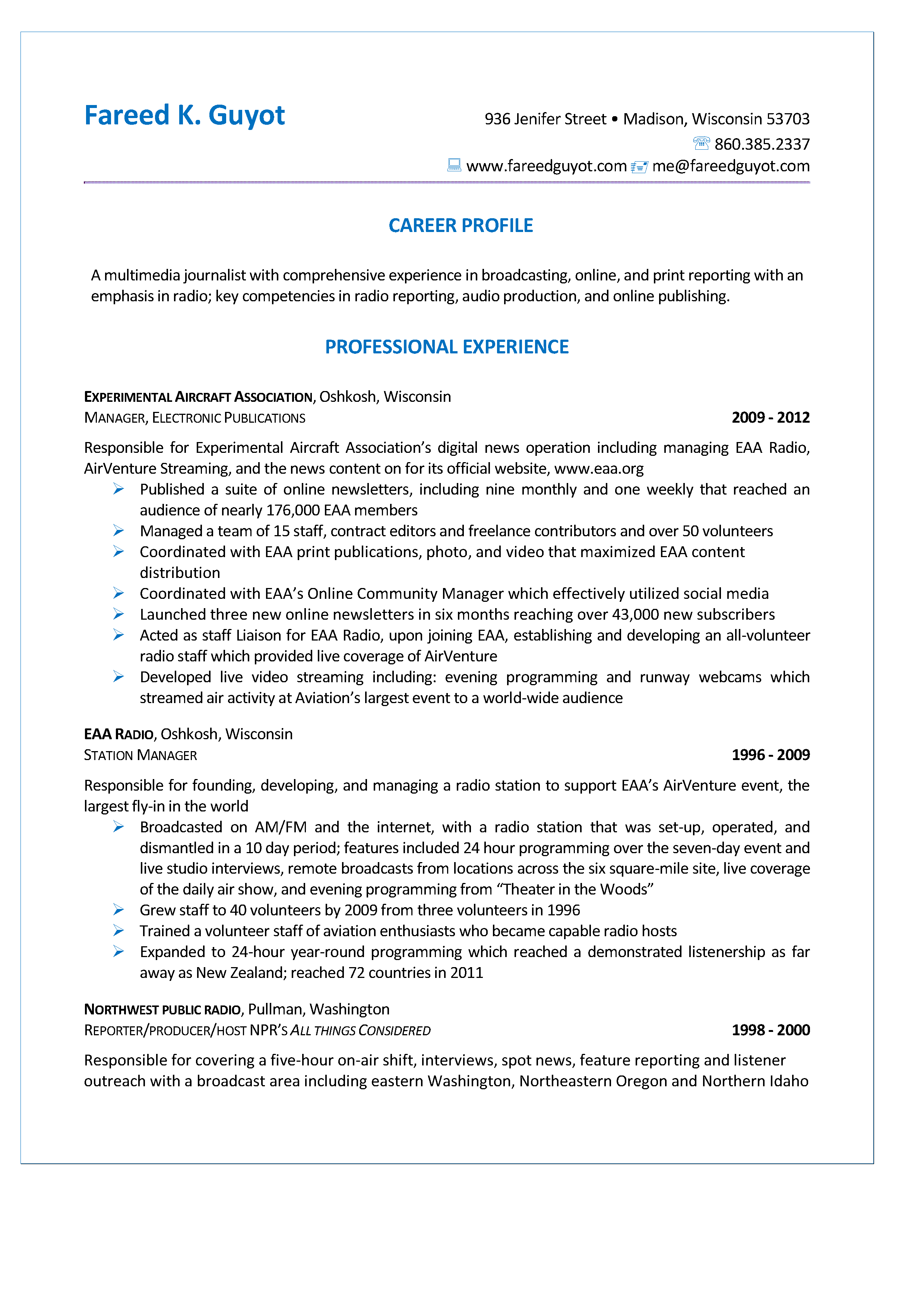 Resume - Page 1