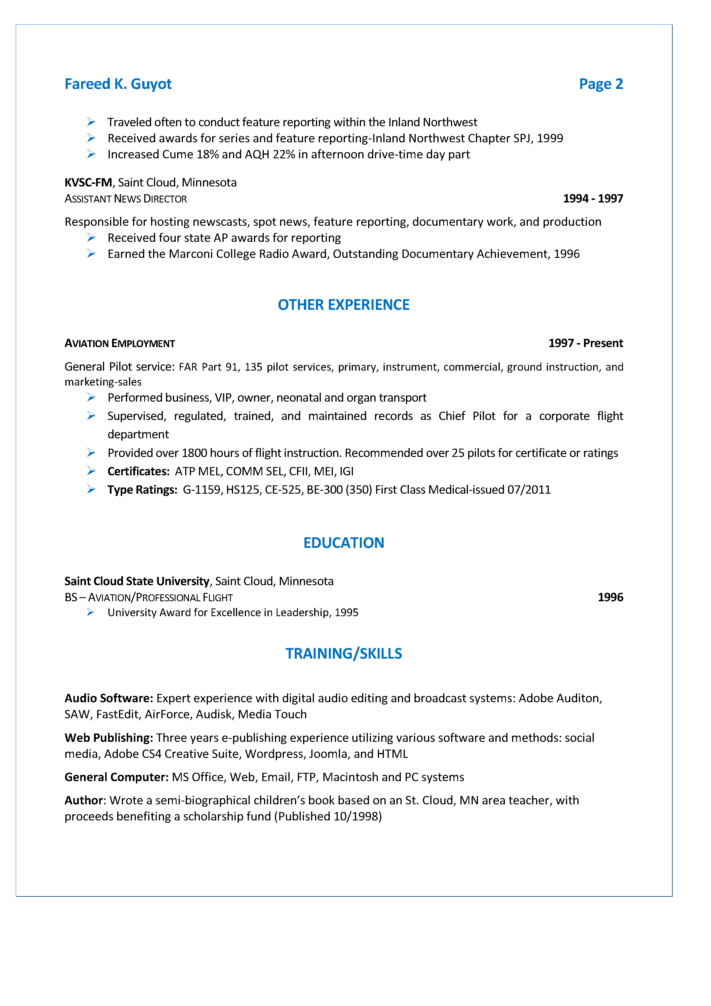 Resume - Page 2